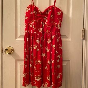 Red flower dress